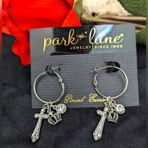 Silver colored Hoop dangle earrings